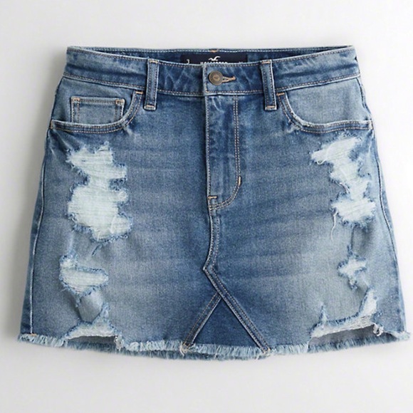 Hollister Dresses & Skirts - High Rise Denim Skirt